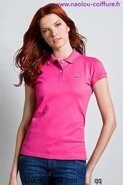 polo lacoste rose femme